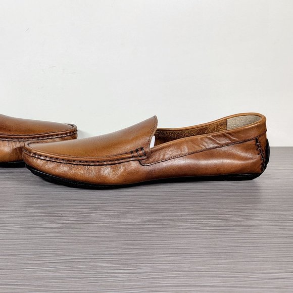 Dino Draghi Slip On Loafers Cognac Leather Size 12 - Picture 6 of 13